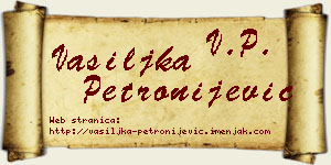 Vasiljka Petronijević vizit kartica